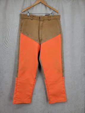 Duxbak Vintage Brush Gaurd Canvas Men's  Work Hunting Pants Orange Tan